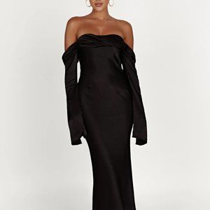 Meshki Giselle Off Shoulder Cowl Neck Maxi Dress